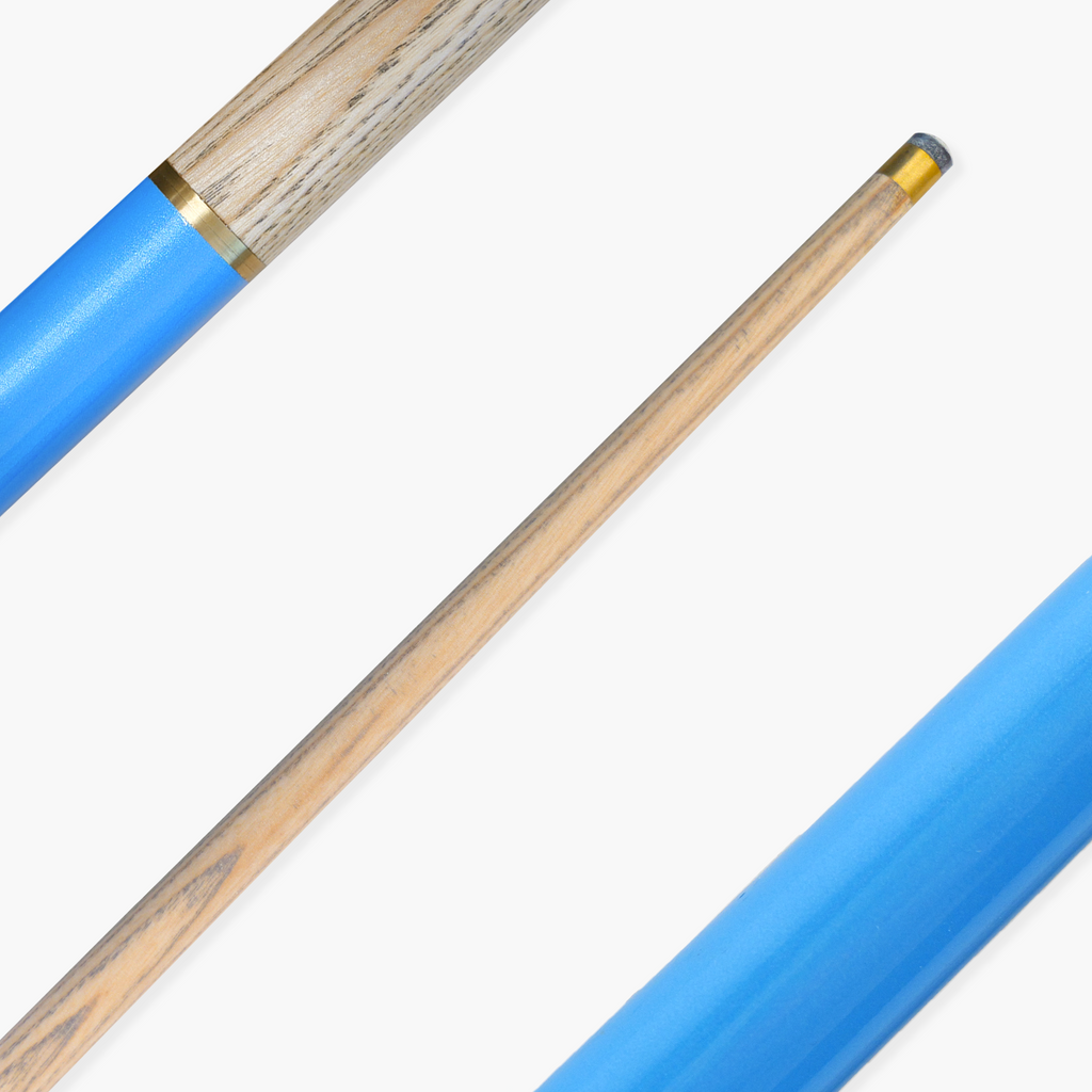 PRO147 SKY BLUE Butt 57 Inch 2 Piece Snooker Pool Cue and Case Set with 9.5mm Tip