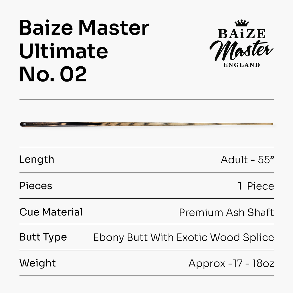 Baize Master Ultimate #002 55-inch pool cue - 8.3mm tip