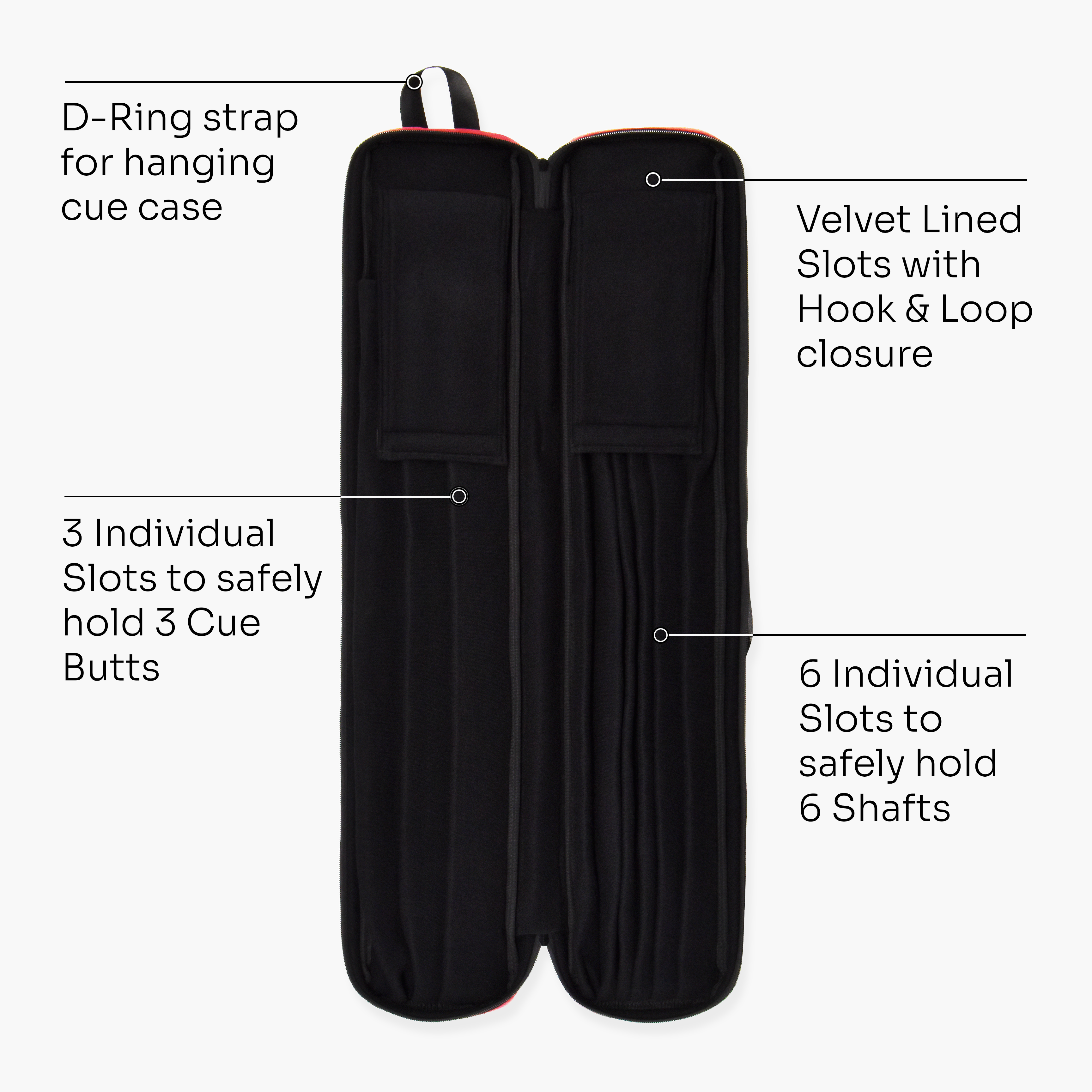 Dynamite Billiards 3x6 American pool cue case