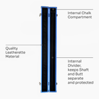ROYAL BLUE Luxury Snooker Pool Cue Case For 2 Piece Centre Joint Cue