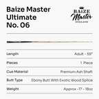 Baize Master Ultimate #006 59-inch pool cue - 8.3mm tip