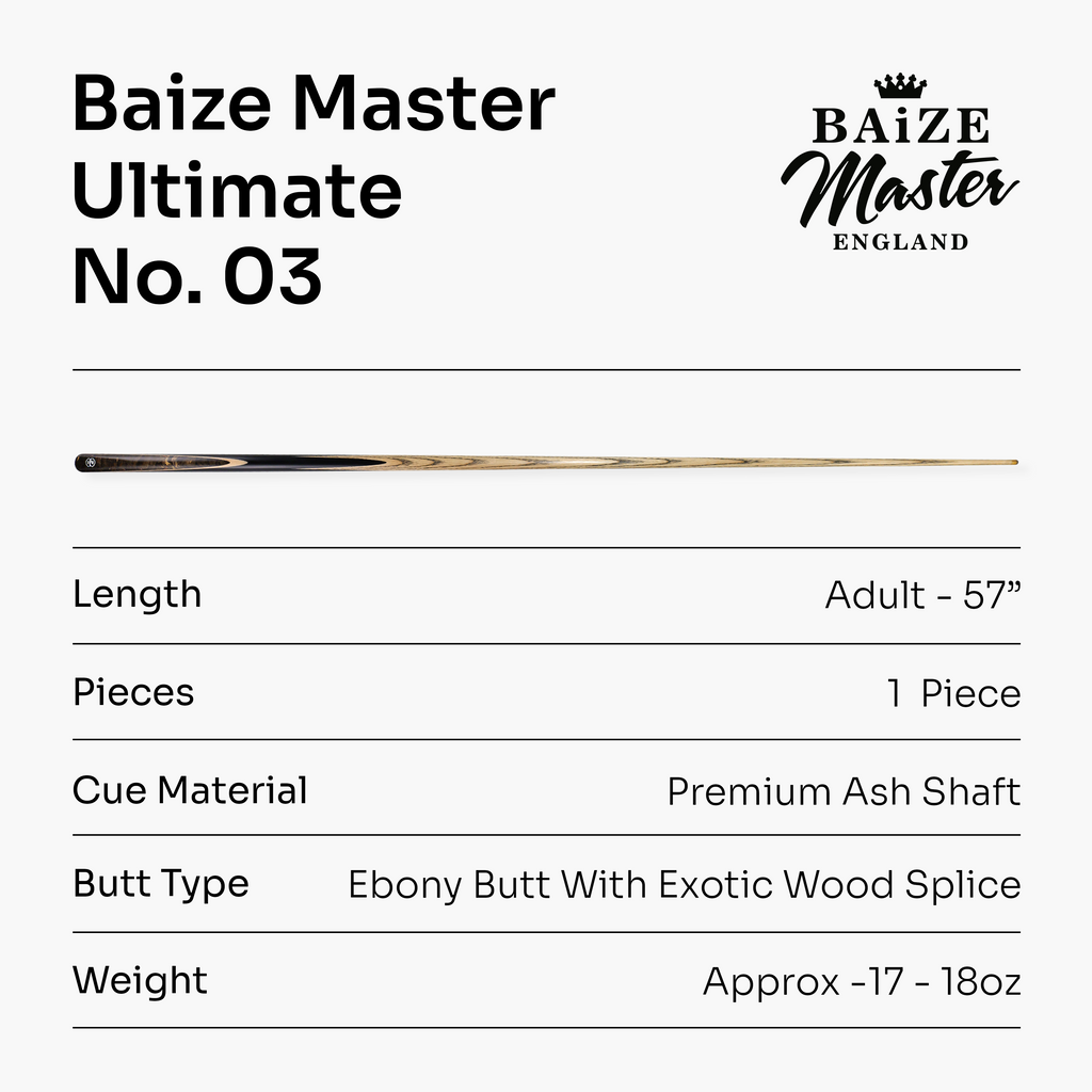 Baize Master Ultimate #003 57-inch pool cue - 8.3mm tip