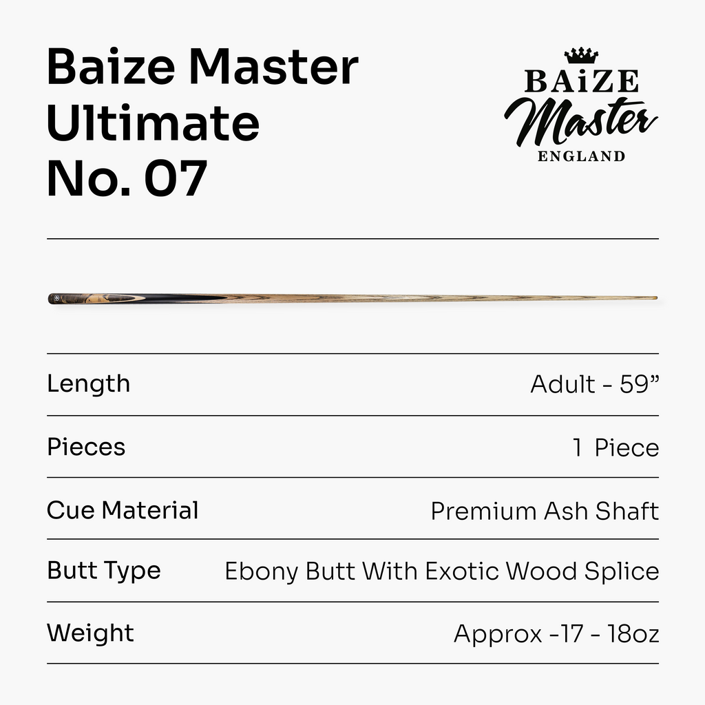 Baize Master Ultimate #007 59-inch pool cue - 8.3mm tip