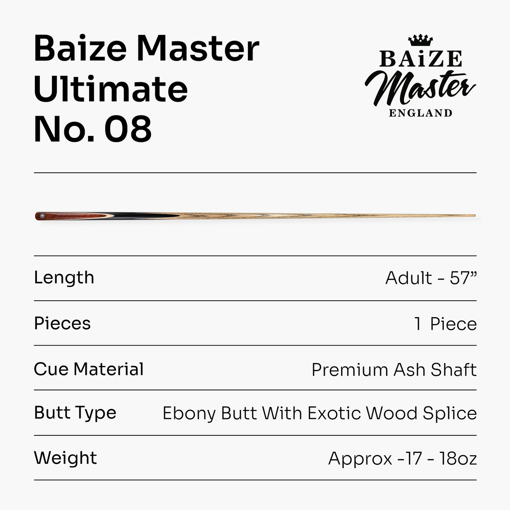 Baize Master Ultimate #008 57-inch pool cue - 8.3mm tip