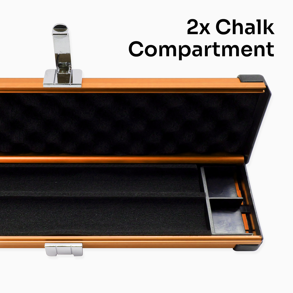 Silver Stripe Pro Aluminium Premium 3/4 Snooker and Pool Cue Case - Holds 1 x 3/4 Joint Cue + Extensions