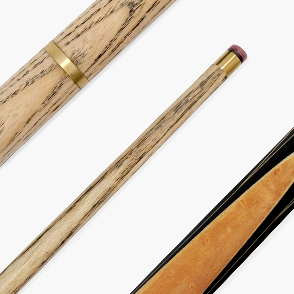 PRO147 Pearl Series Olive Hand Spliced 2 Piece 57 Inch Snooker Pool Cue with Smooth Premium Ash Shaft and Ebony Style Butt with 9.5mm Pro Leather Tip