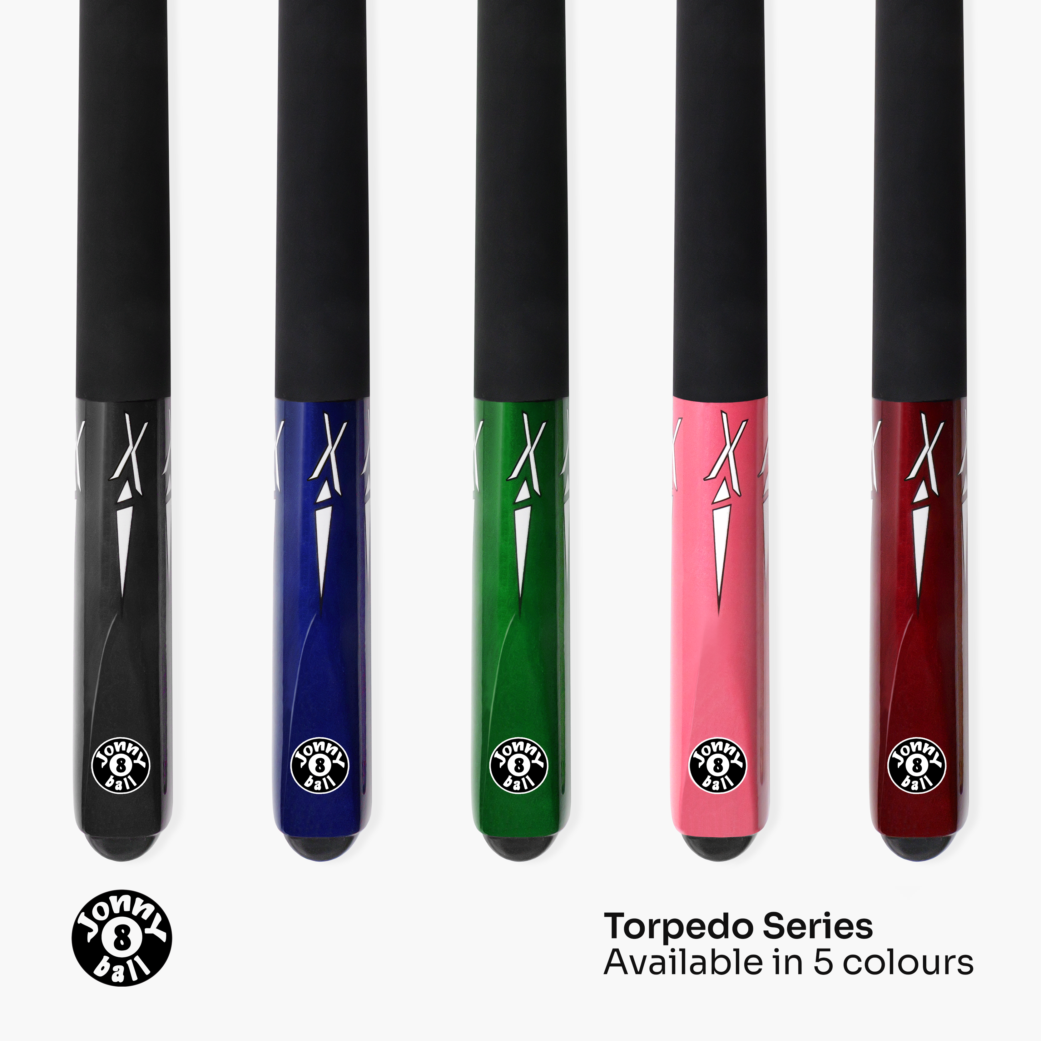 Jonny 8 Ball Black Torpedo 48-inch junior cue and case set