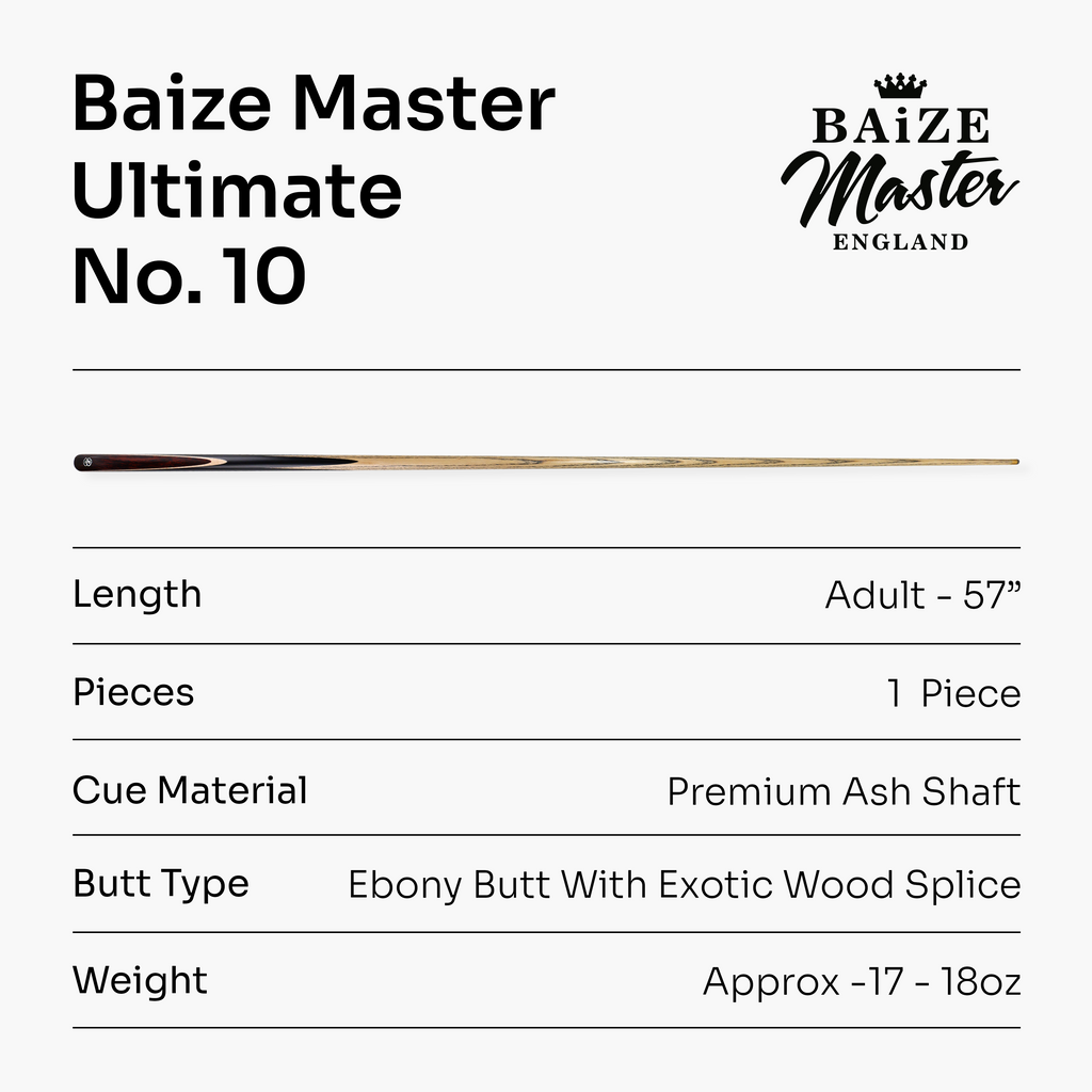 Baize Master Ultimate #010 57-inch pool cue - 8.3mm tip