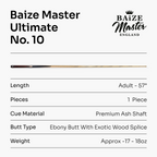 Baize Master Ultimate #010 57-inch pool cue - 8.3mm tip