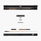 PRO147 Hurricane 57 Inch ¾ Joint Heavy Weight Snooker Pool Cue and Case Set 9.5mm Tip With Mini Butt