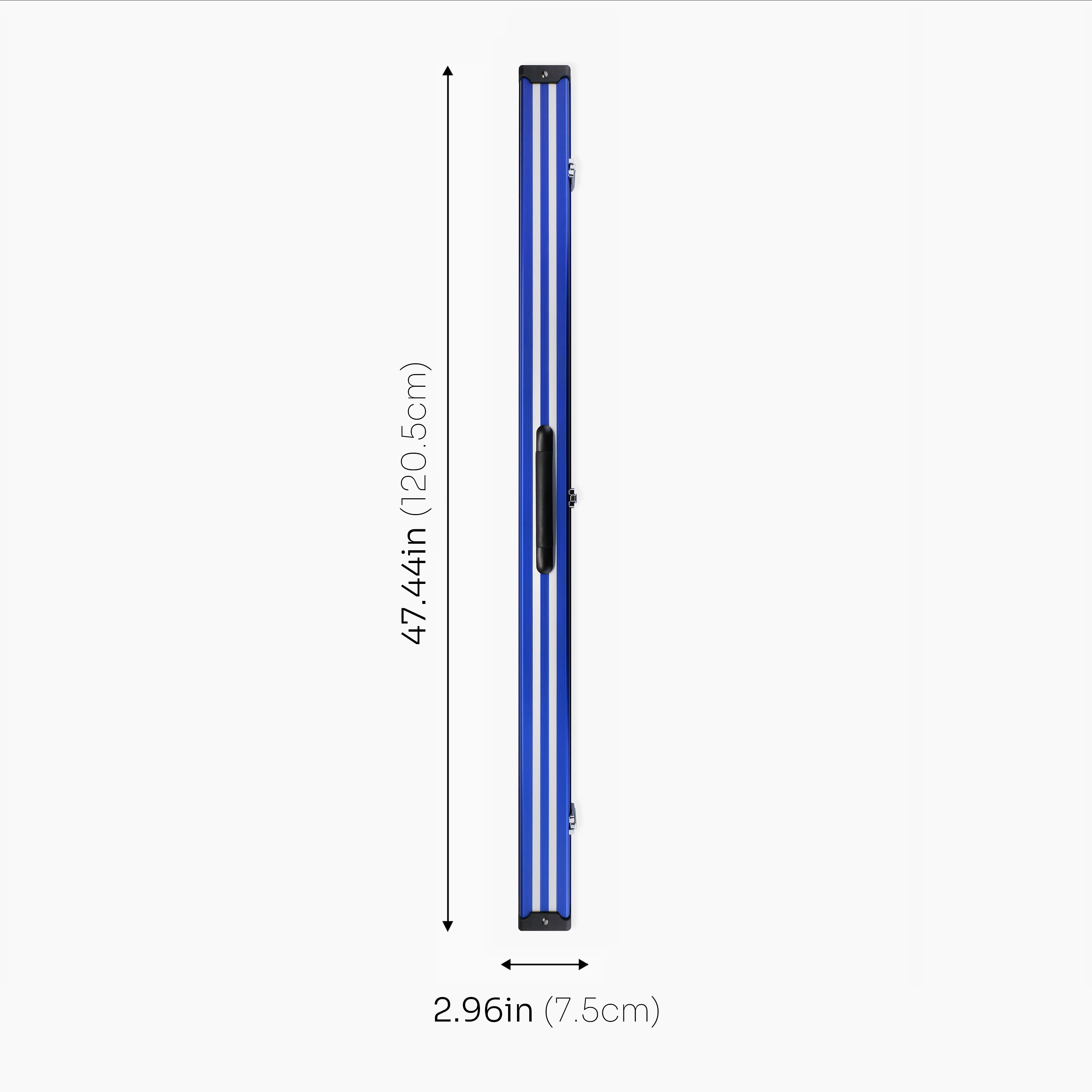 Silver Stripe Pro Aluminium Premium 3/4 Snooker and Pool Cue Case - Holds 1 x 3/4 Joint Cue + Extensions