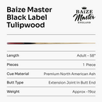Baize Master Black Label 58-inch snooker cue