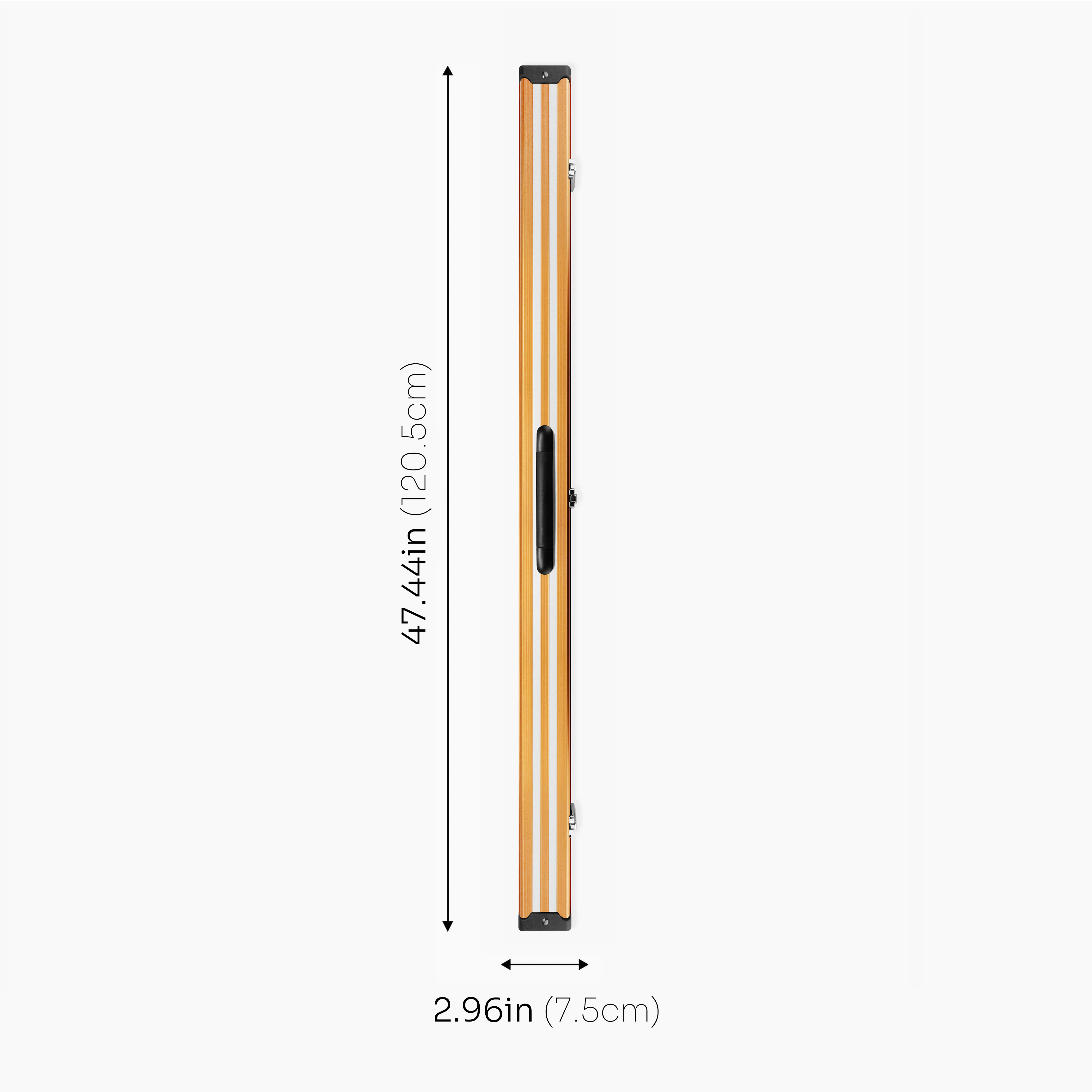 Silver Stripe Pro Aluminium Premium 3/4 Snooker and Pool Cue Case - Holds 1 x 3/4 Joint Cue + Extensions