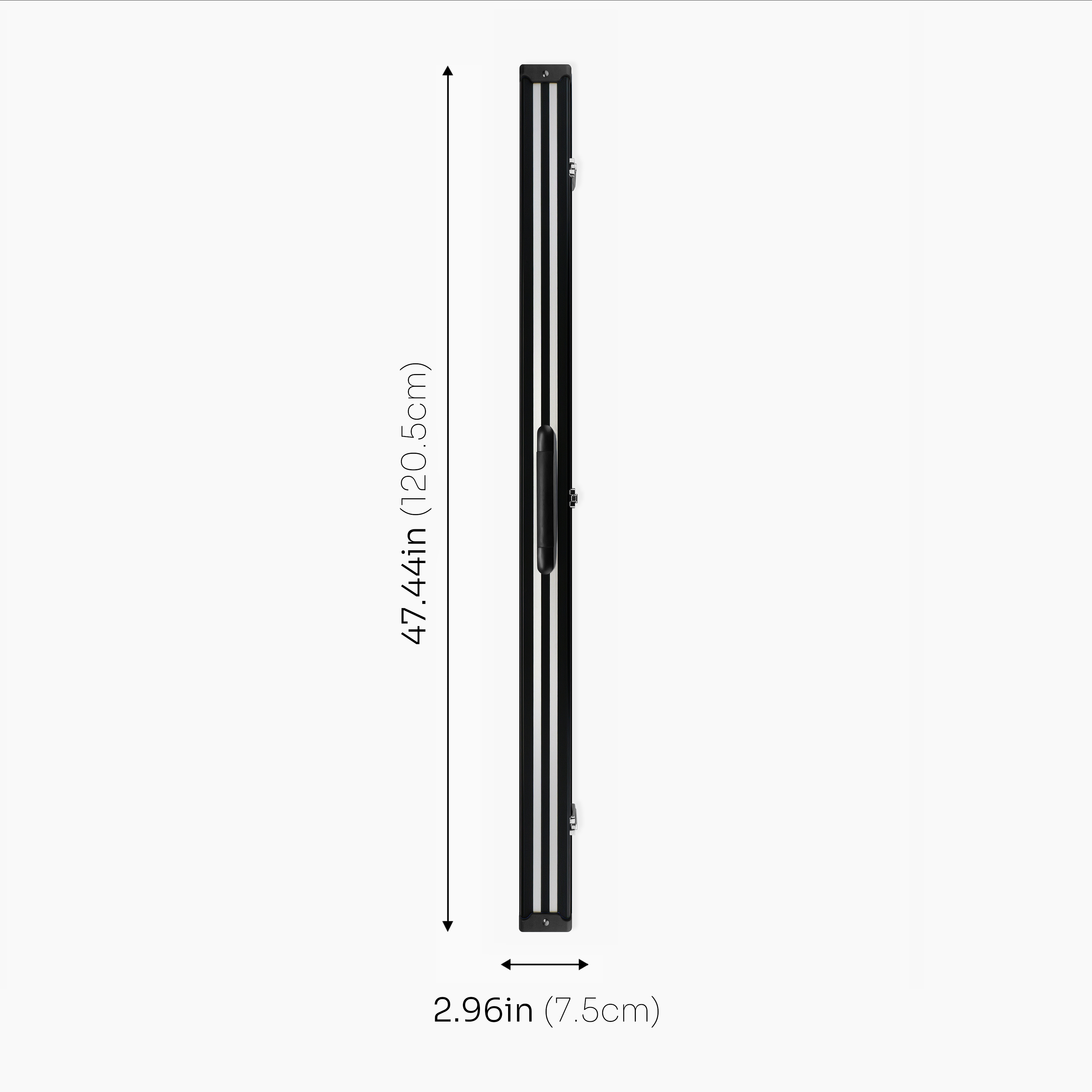 Silver Stripe Pro Aluminium Premium 3/4 Snooker and Pool Cue Case - Holds 1 x 3/4 Joint Cue + Extensions