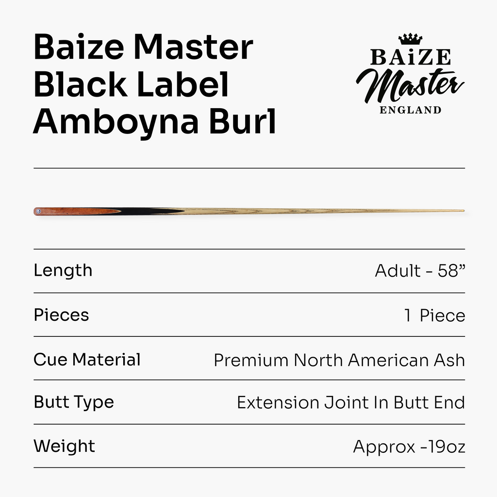 Baize Master Black Label 58-inch snooker cue