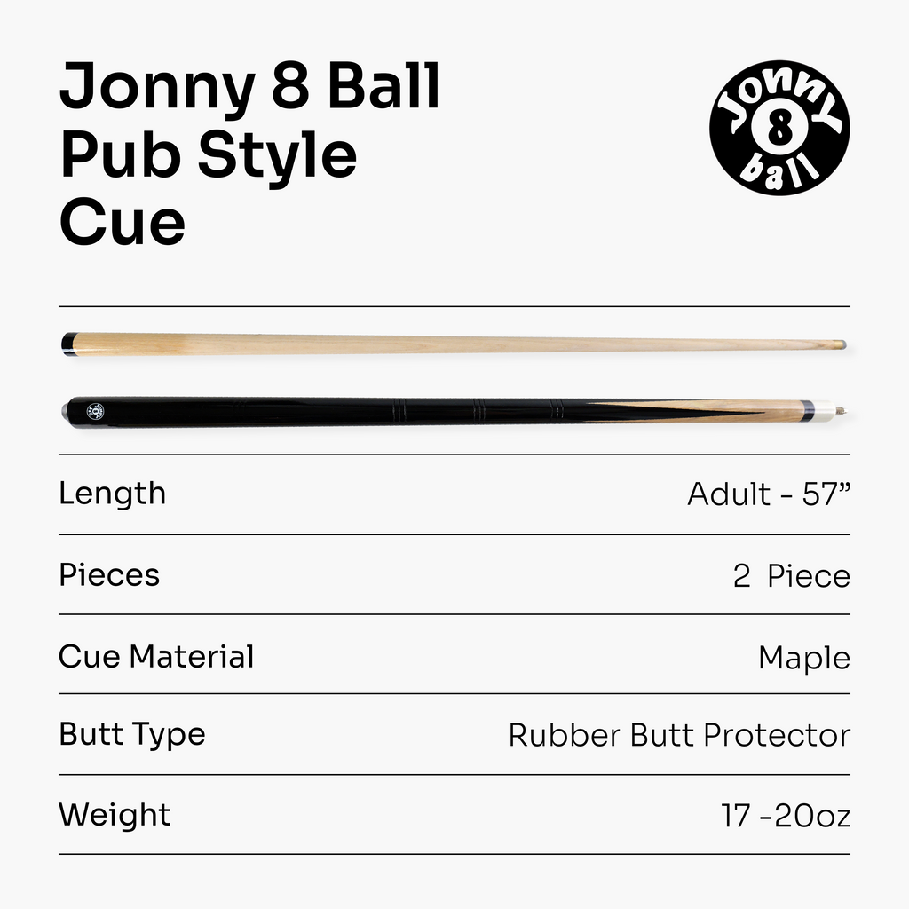 Jonny 8 Ball 57-inch pub-style 2-piece cue