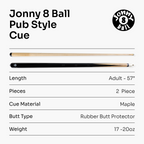 Jonny 8 Ball 57-inch pub-style 2-piece cue