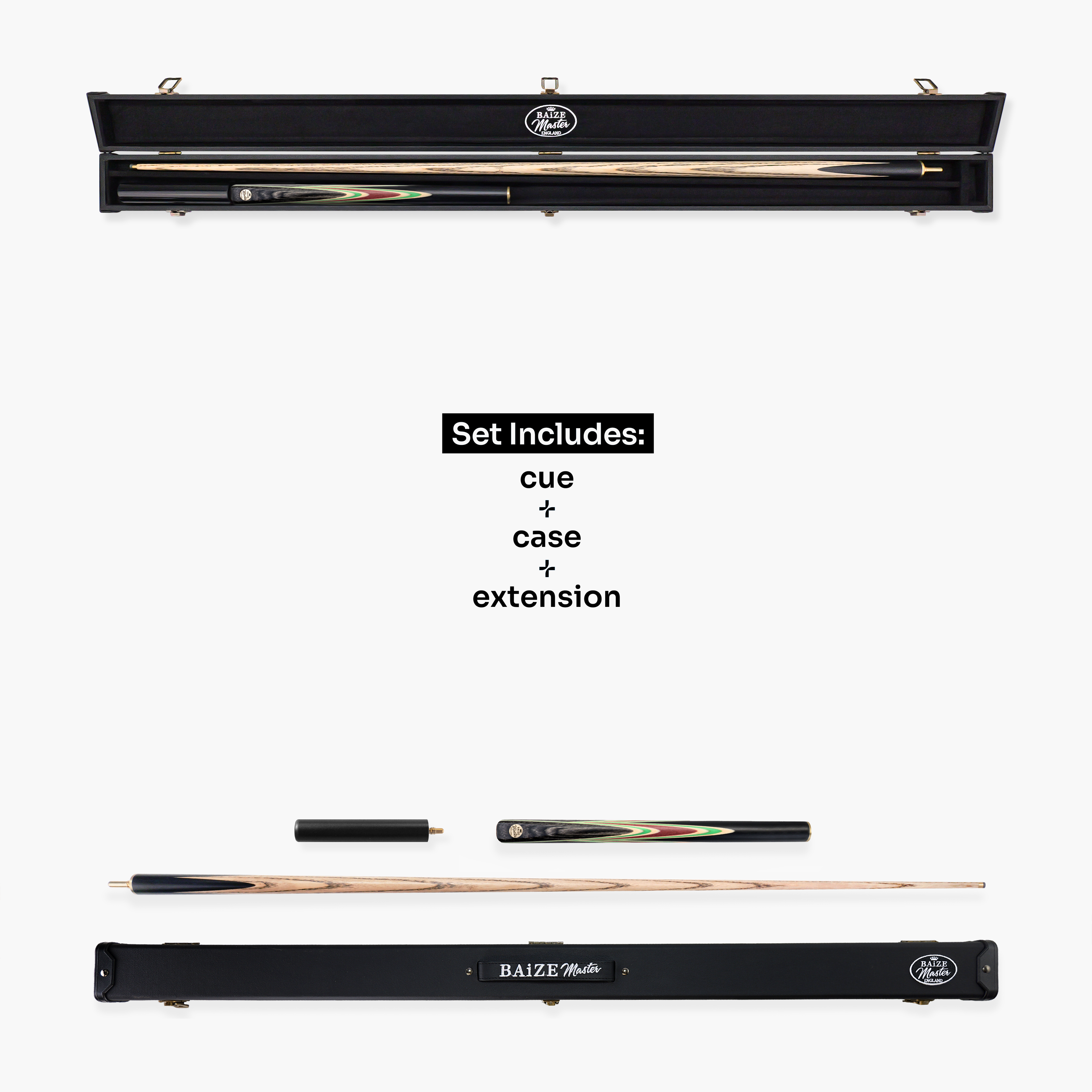 Baize Master Mint Marksman cue and case set