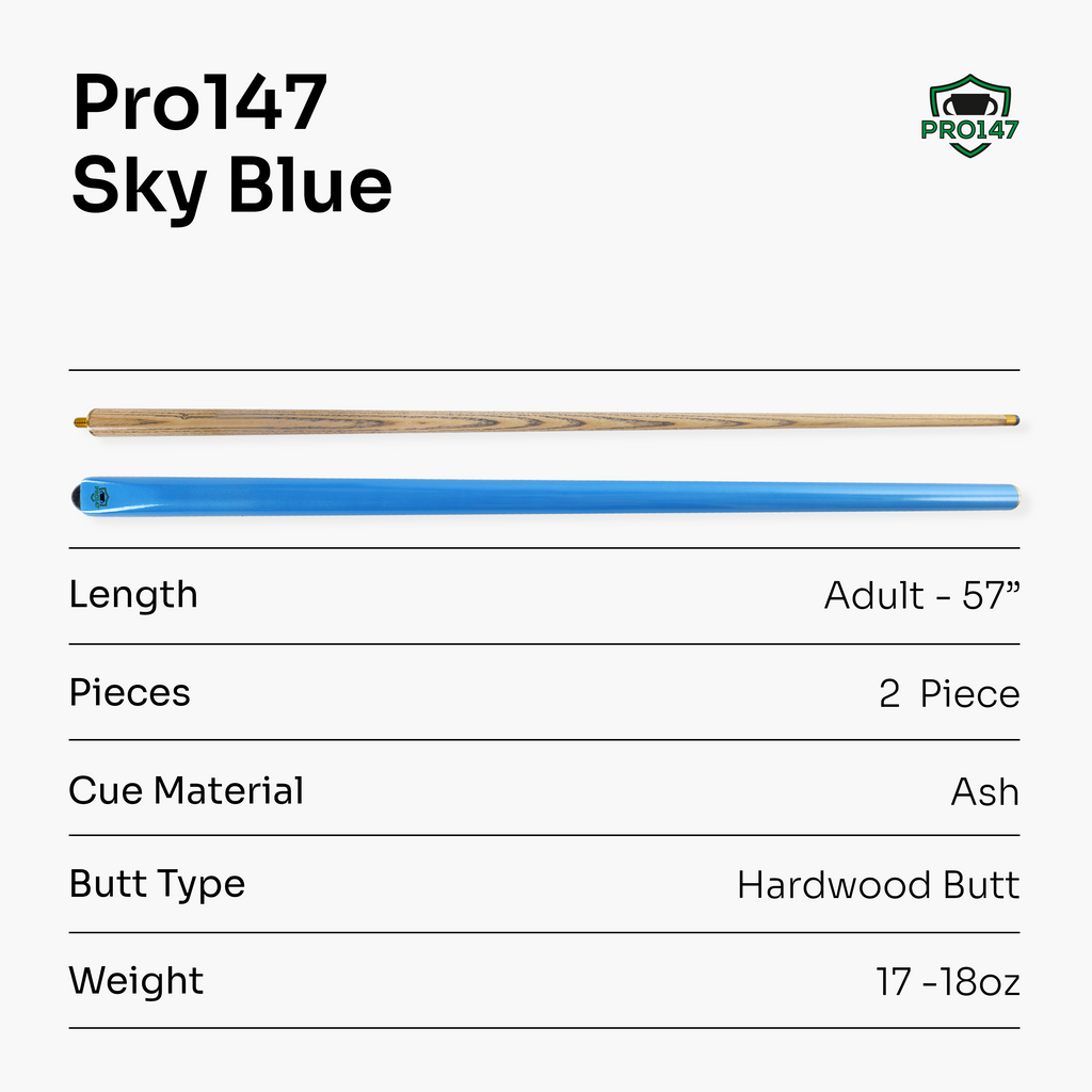 PRO147 Sky Blue Butt 2-piece cue