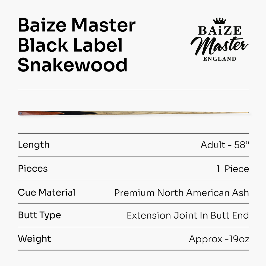 Baize Master Black Label 58-inch snooker cue
