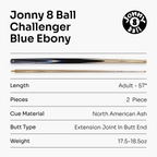 Jonny 8 Ball Challenger cue and hard case set