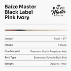 Baize Master Black Label 57-inch pool cue