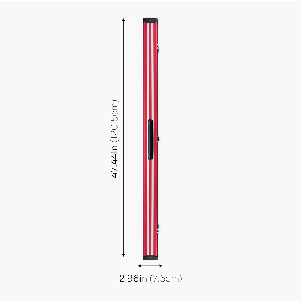 Silver Stripe Pro Aluminium Premium 3/4 Snooker and Pool Cue Case - Holds 1 x 3/4 Joint Cue + Extensions