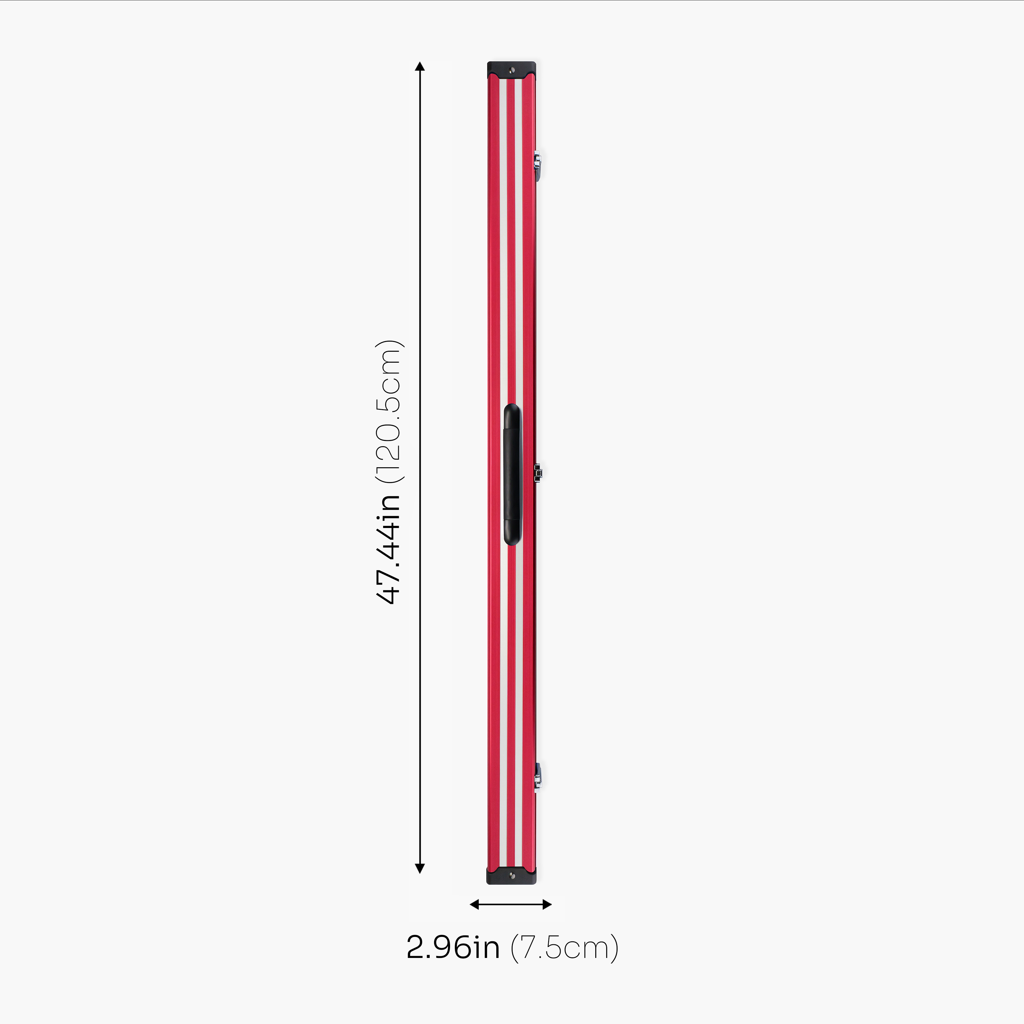 Silver Stripe Pro Aluminium Premium 3/4 Snooker and Pool Cue Case - Holds 1 x 3/4 Joint Cue + Extensions