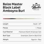 Baize Master Black Label 57-inch pool cue