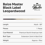 Baize Master Black Label 58-inch snooker cue