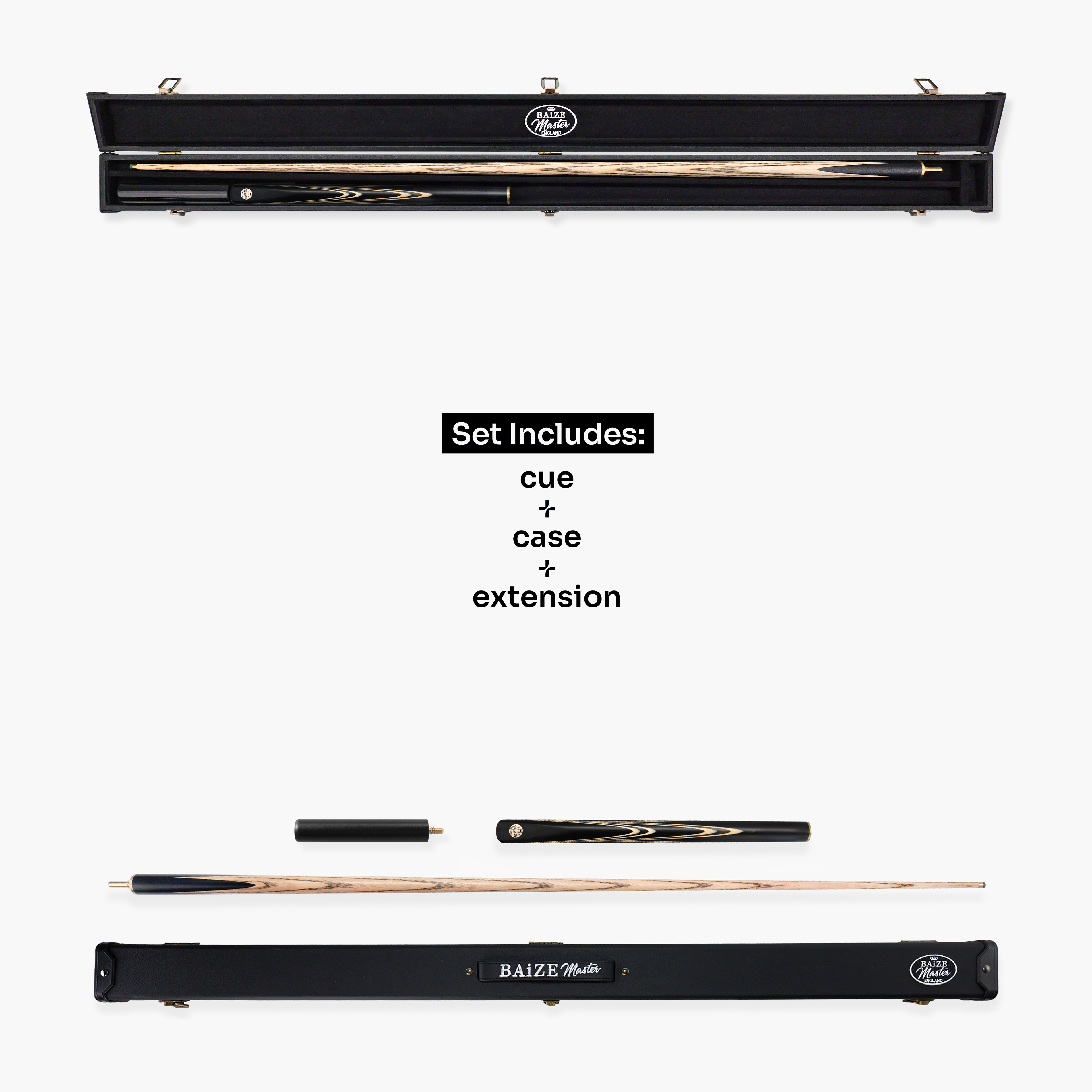 Baize Master Midnight Marksman 3/4 cue and case set