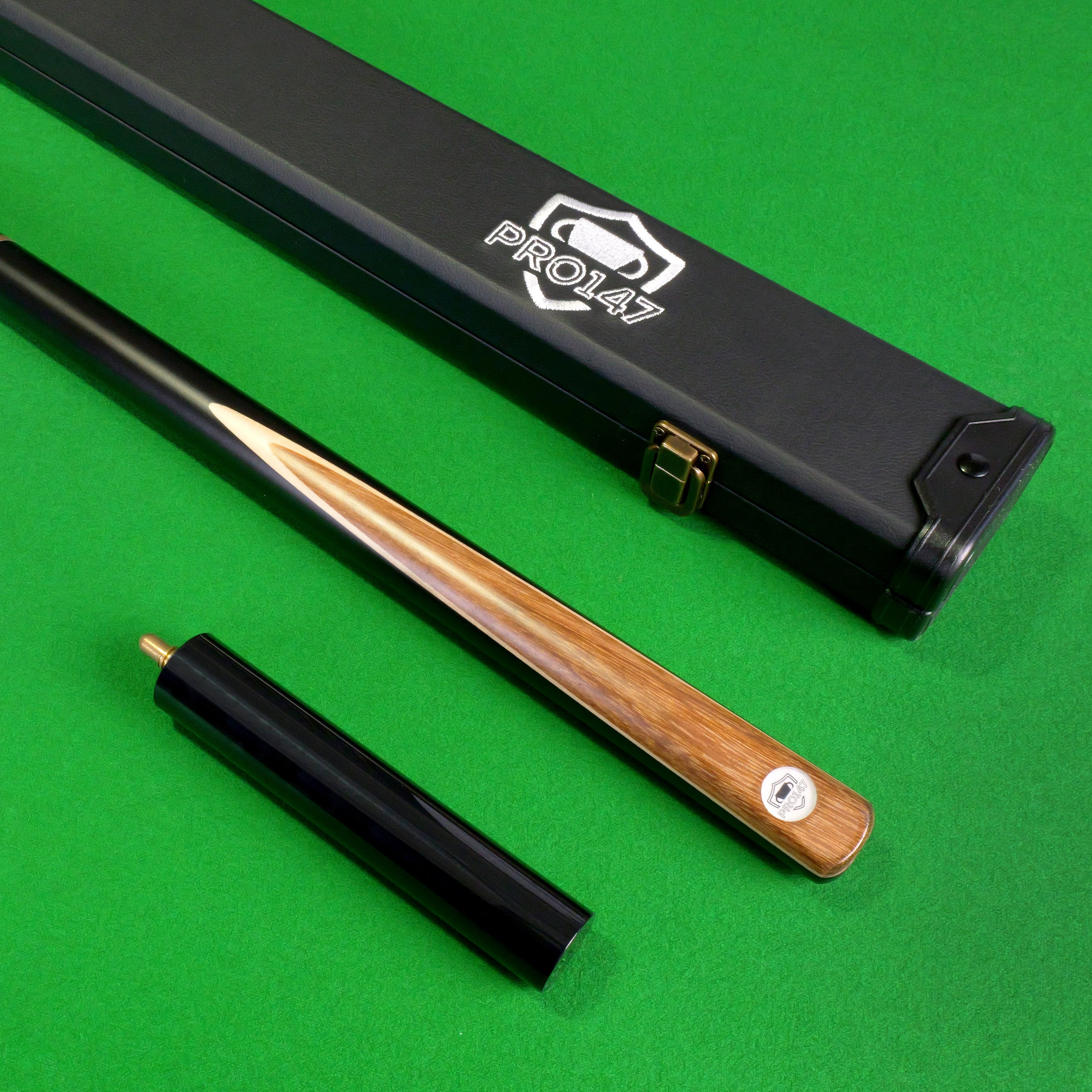 PRO147 Hurricane 57 Inch ¾ Joint Heavy Weight Snooker Pool Cue and Case Set 9.5mm Tip With Mini Butt