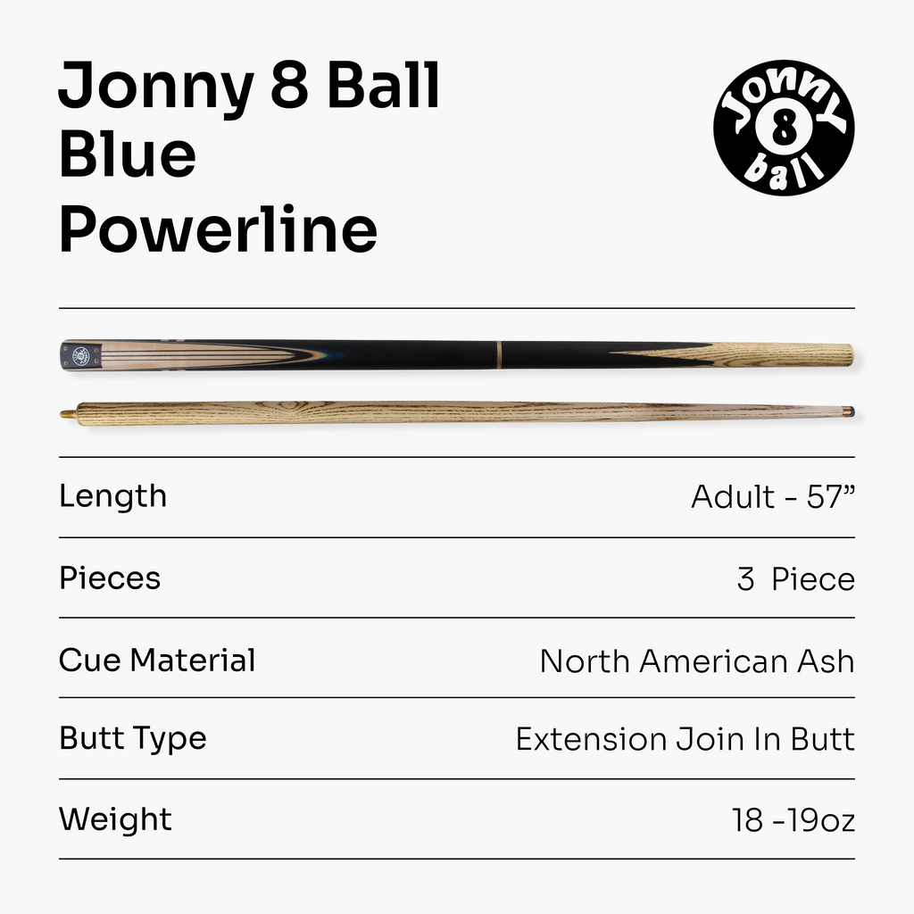 Jonny 8 Ball adjustable 57-inch 3-piece cue