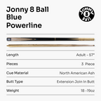 Jonny 8 Ball adjustable 57-inch 3-piece cue