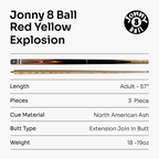Jonny 8 Ball adjustable 57-inch 3-piece cue