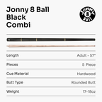 Jonny 8 Ball Combi adjustable 5-piece cue
