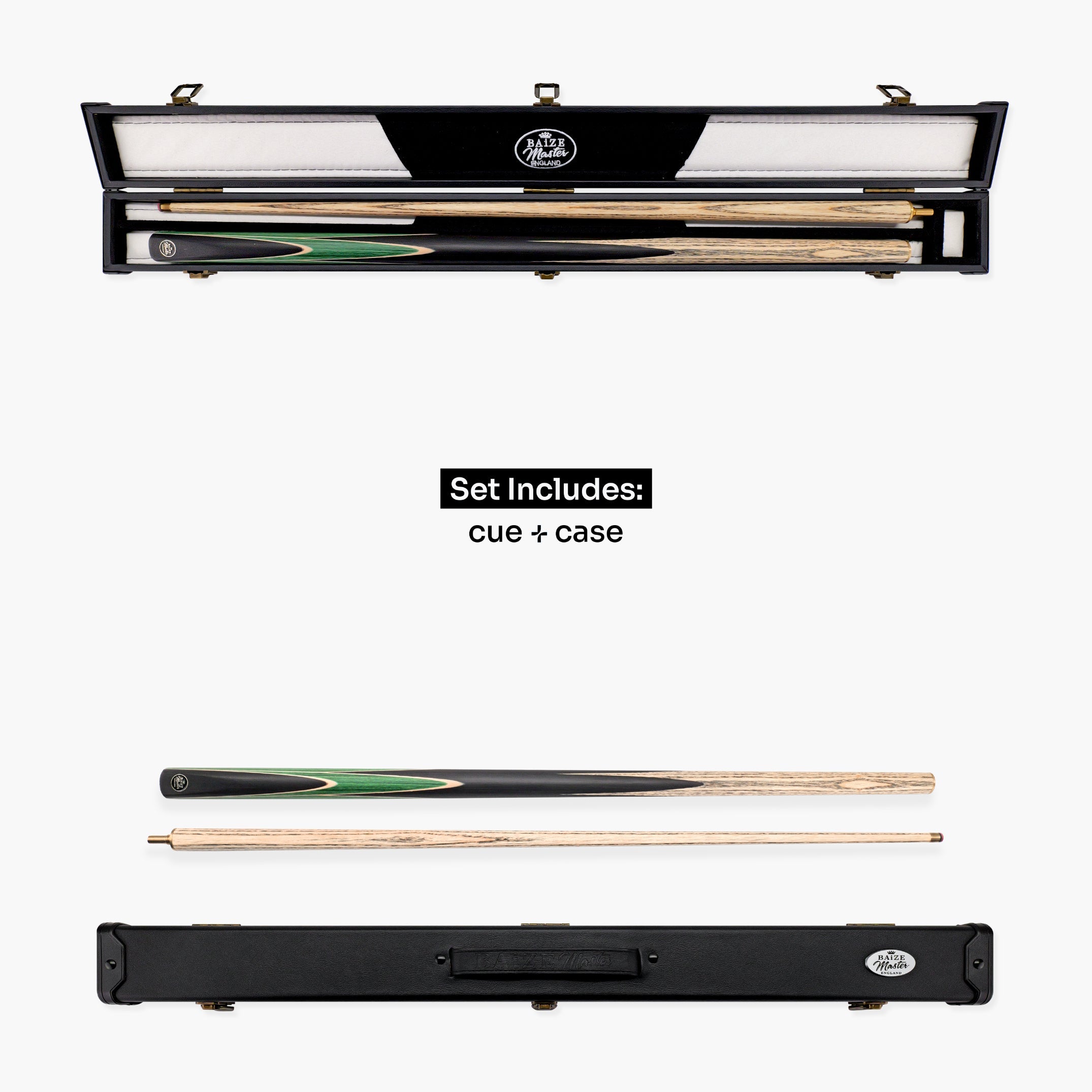 Baize Master Crucible cue and case set - 9.5mm tip