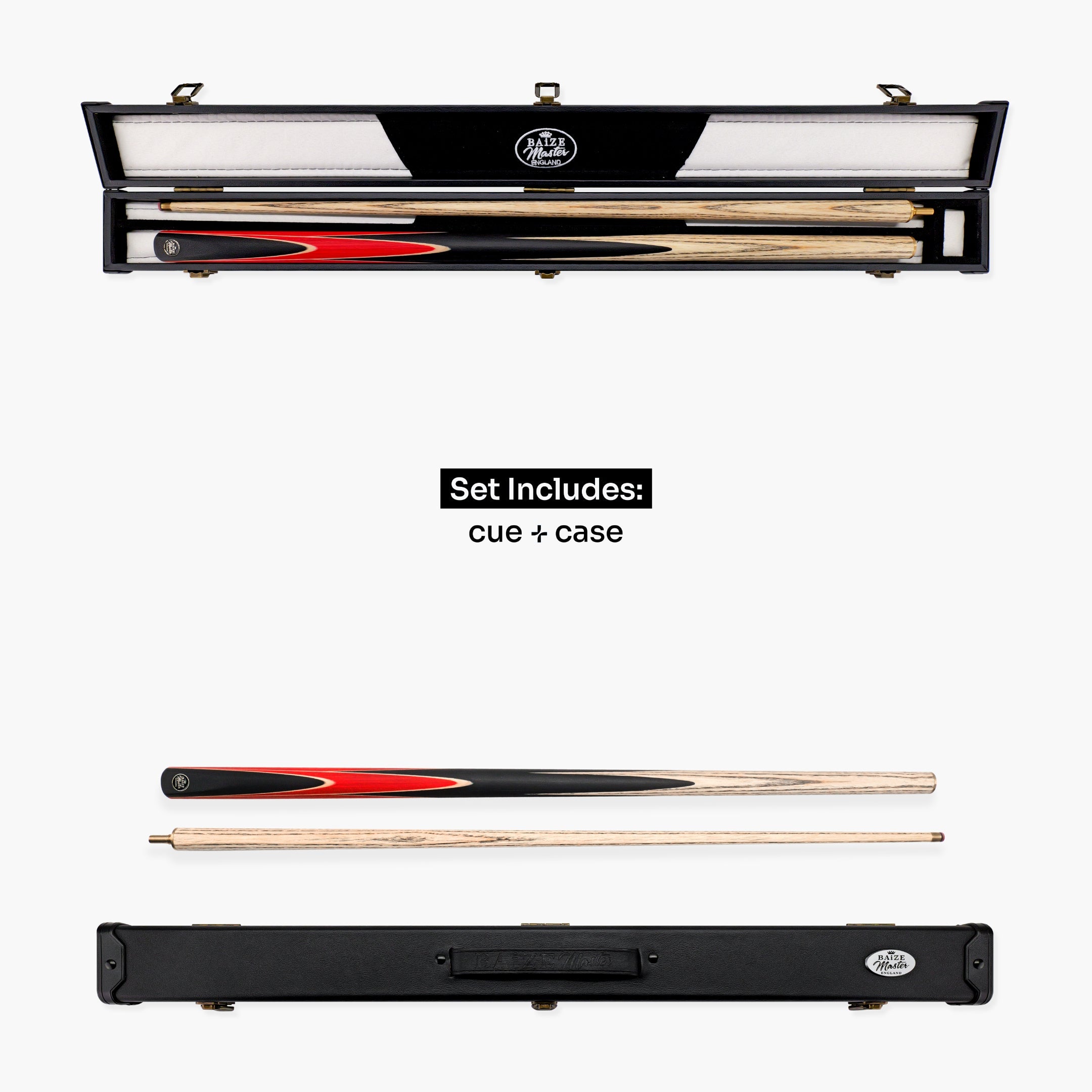 Baize Master Crucible cue and case set - 9.5mm tip