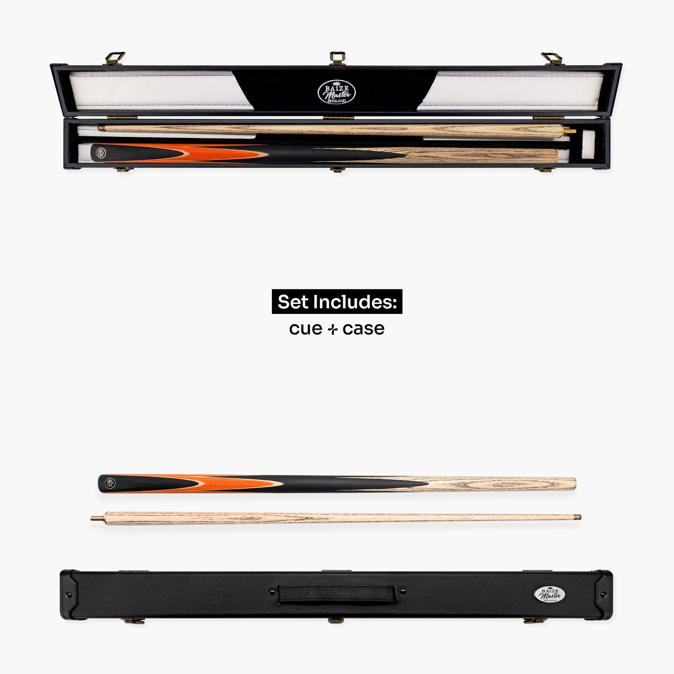 Baize Master Crucible cue and case set - 9.5mm tip