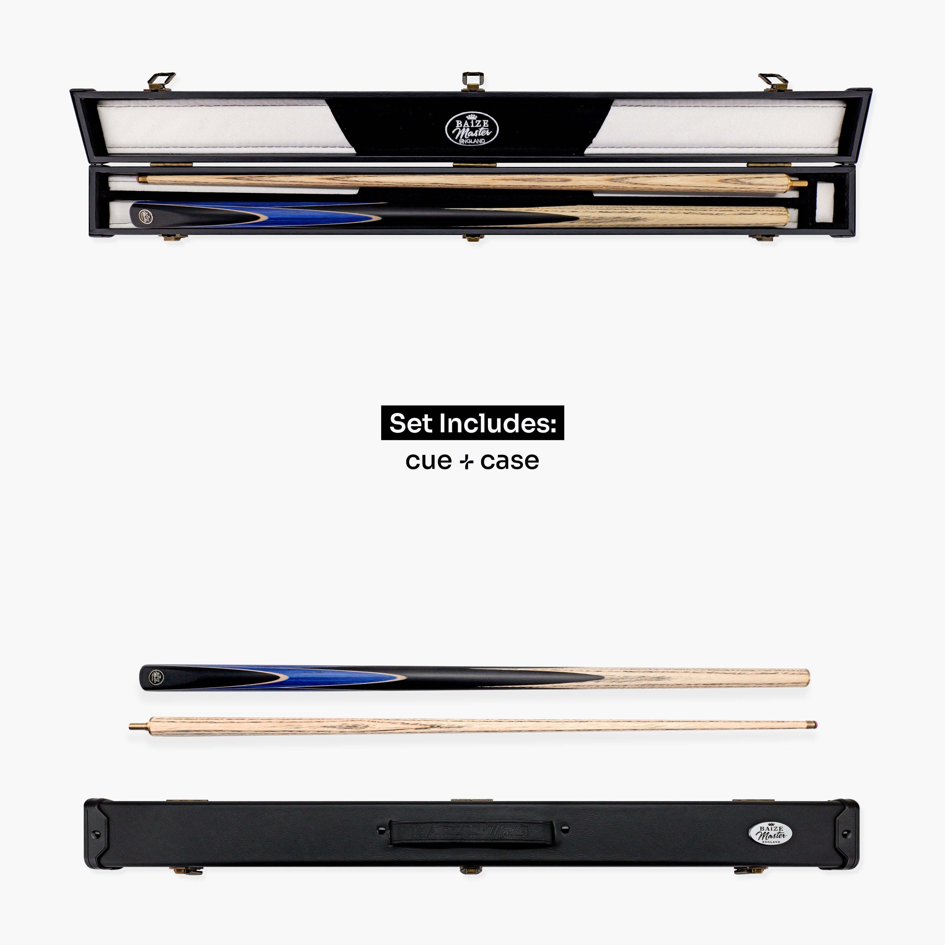 Baize Master Crucible cue and case set - 9.5mm tip