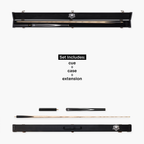 PRO147 Striker 3/4 Jointed Snooker and Pool Cue and Case Standard Set with 9.5mm Green Layered Tip