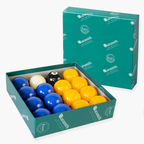 Aramith Premier blue and yellow 2-inch pool balls