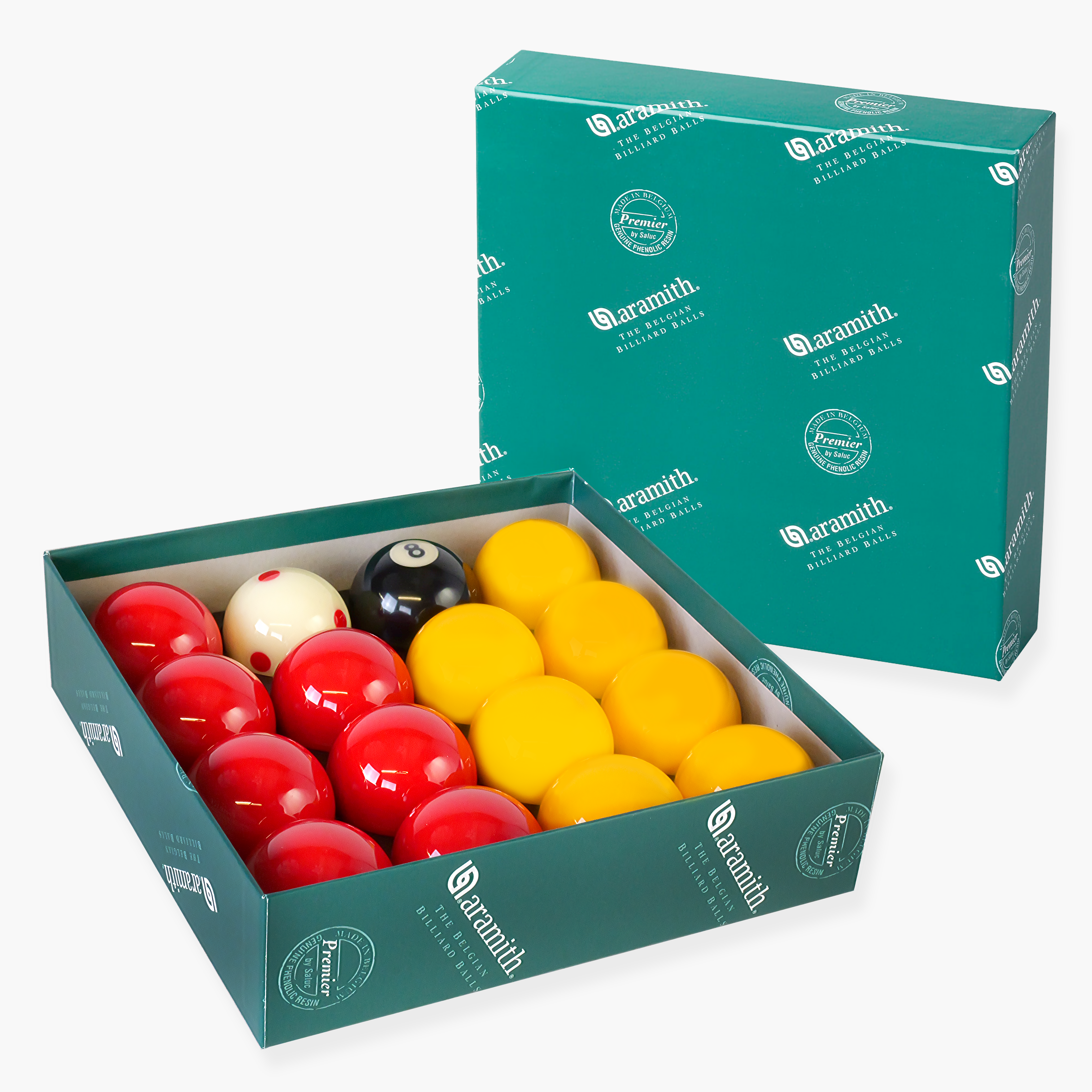 ARAMITH LEAGUE Red & Yellow 2'' Balls With PRO CUP Spotted Cue Ball