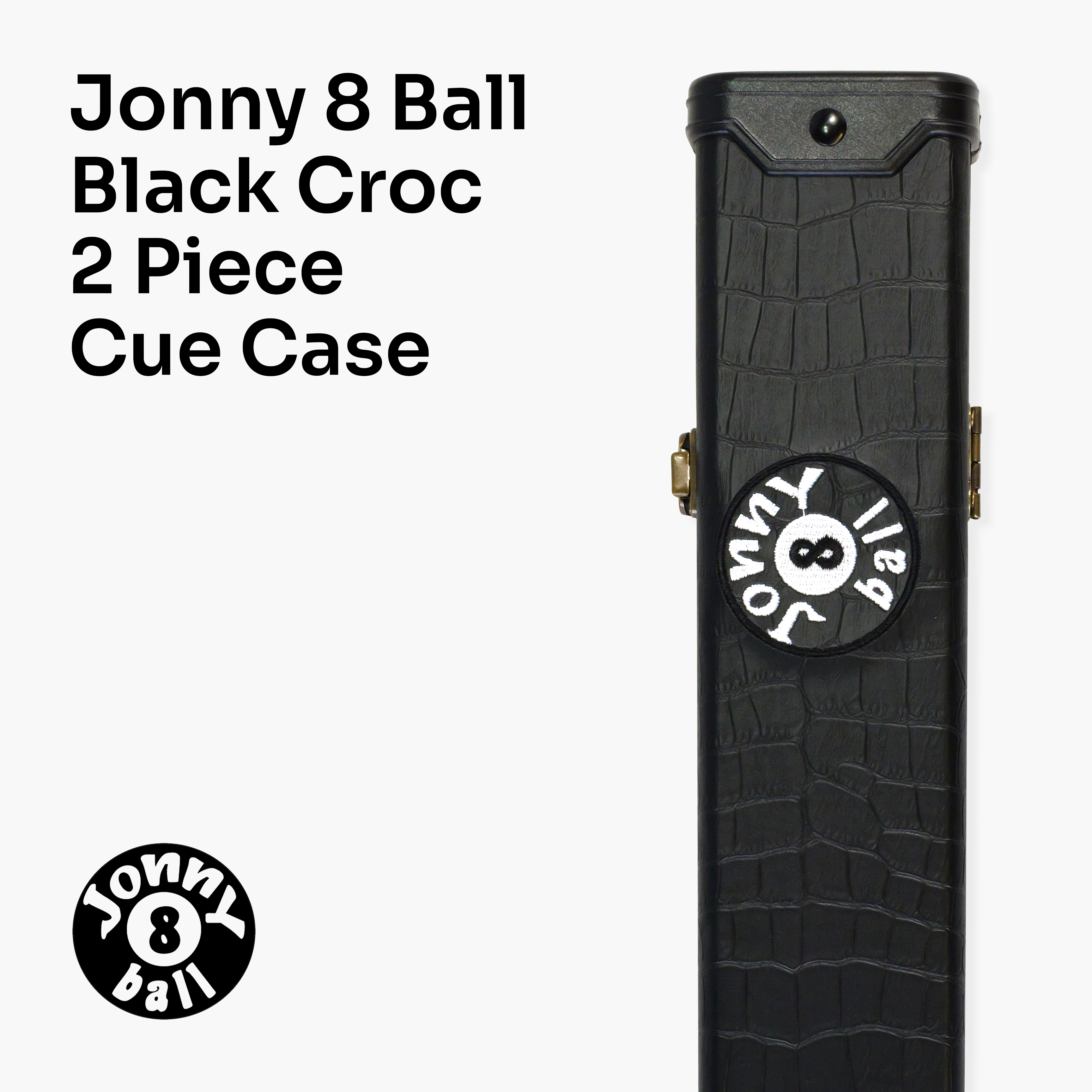 Jonny 8 Ball Black Croc 2-piece cue case