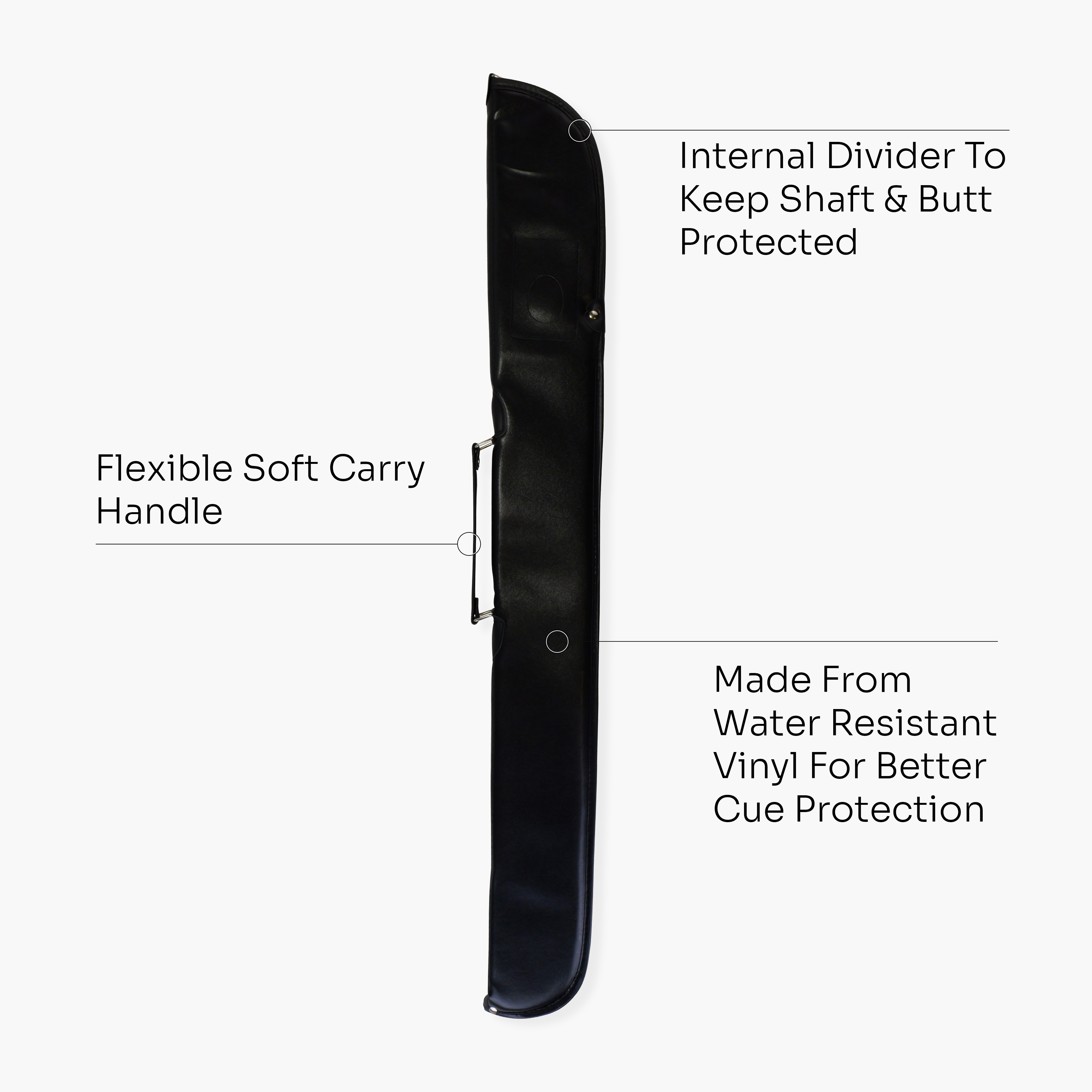 Economy black vinyl 57-inch cue case