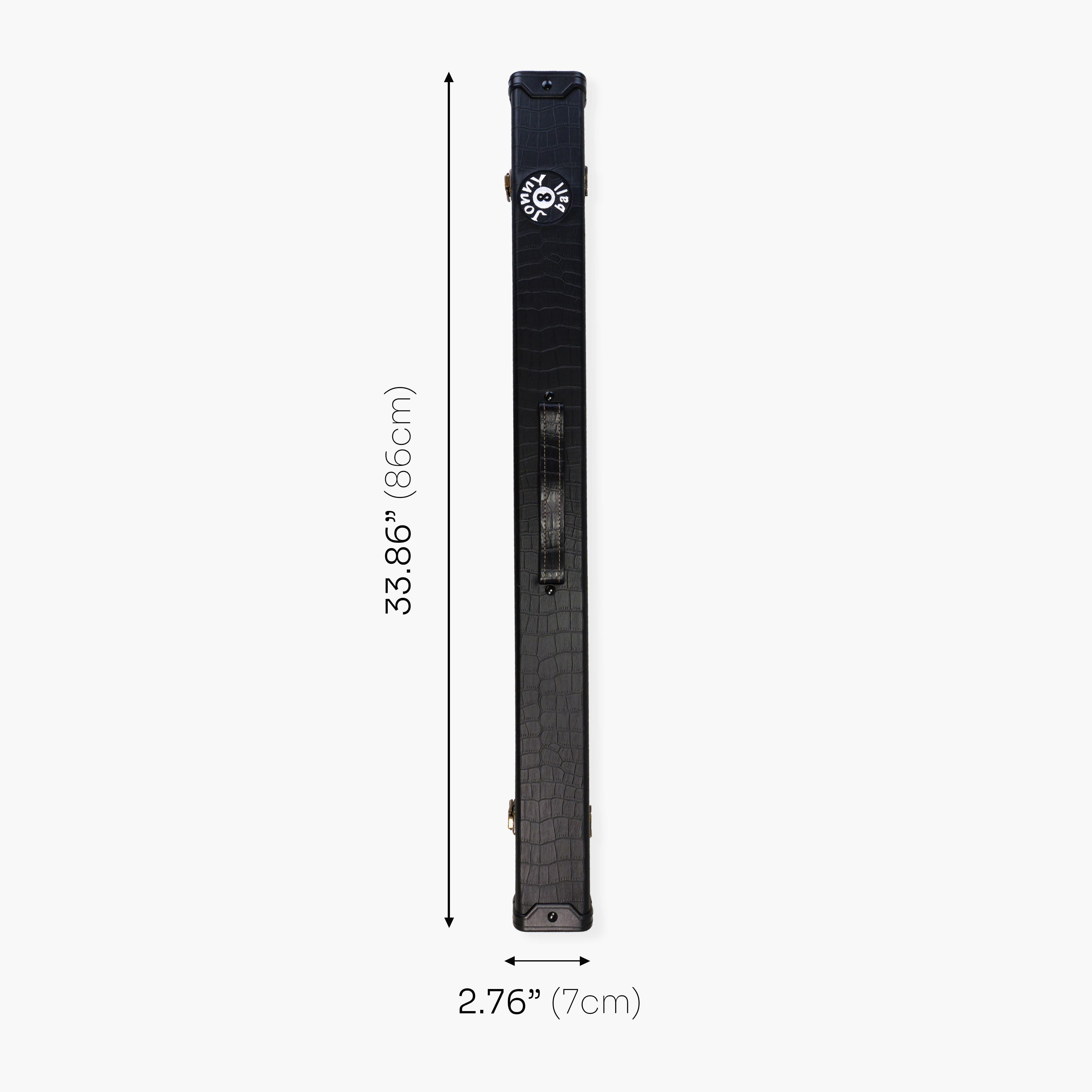 Jonny 8 Ball Black Croc 2-piece cue case