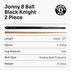 Jonny 8 Ball Riss 57-inch 2-piece pool cue