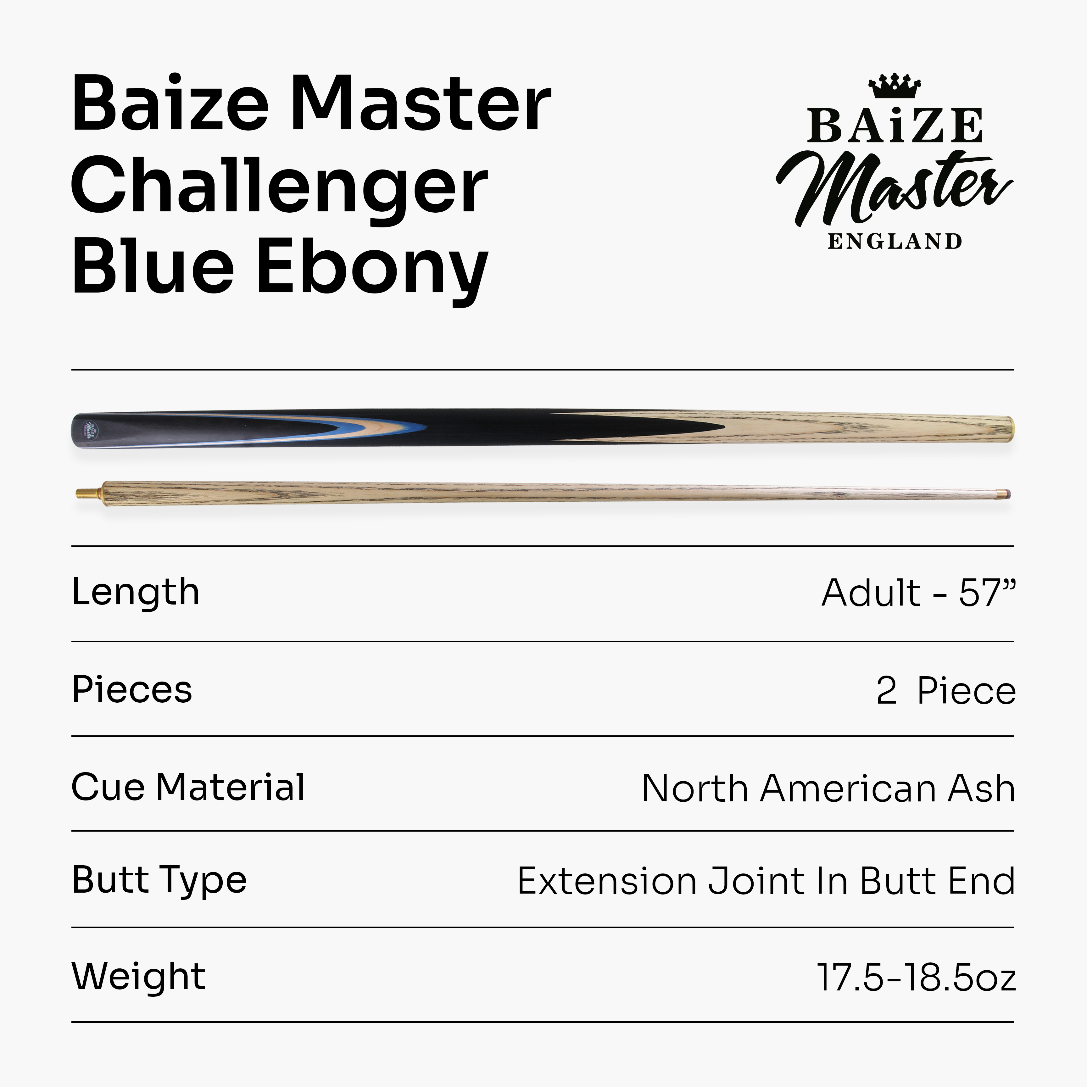Baize Master Challenger 57-inch 2-piece cue