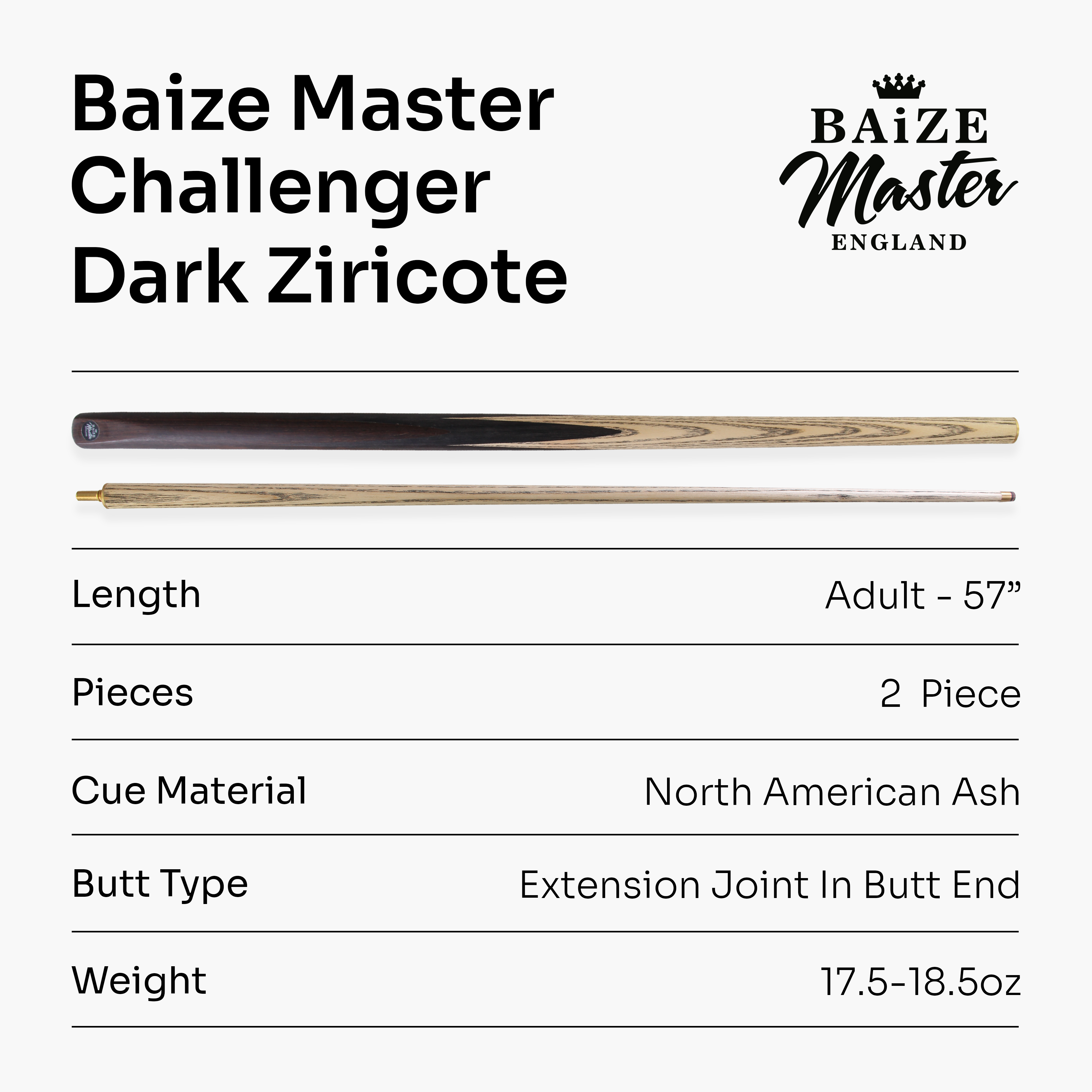 Baize Master Challenger 57-inch 2-piece cue