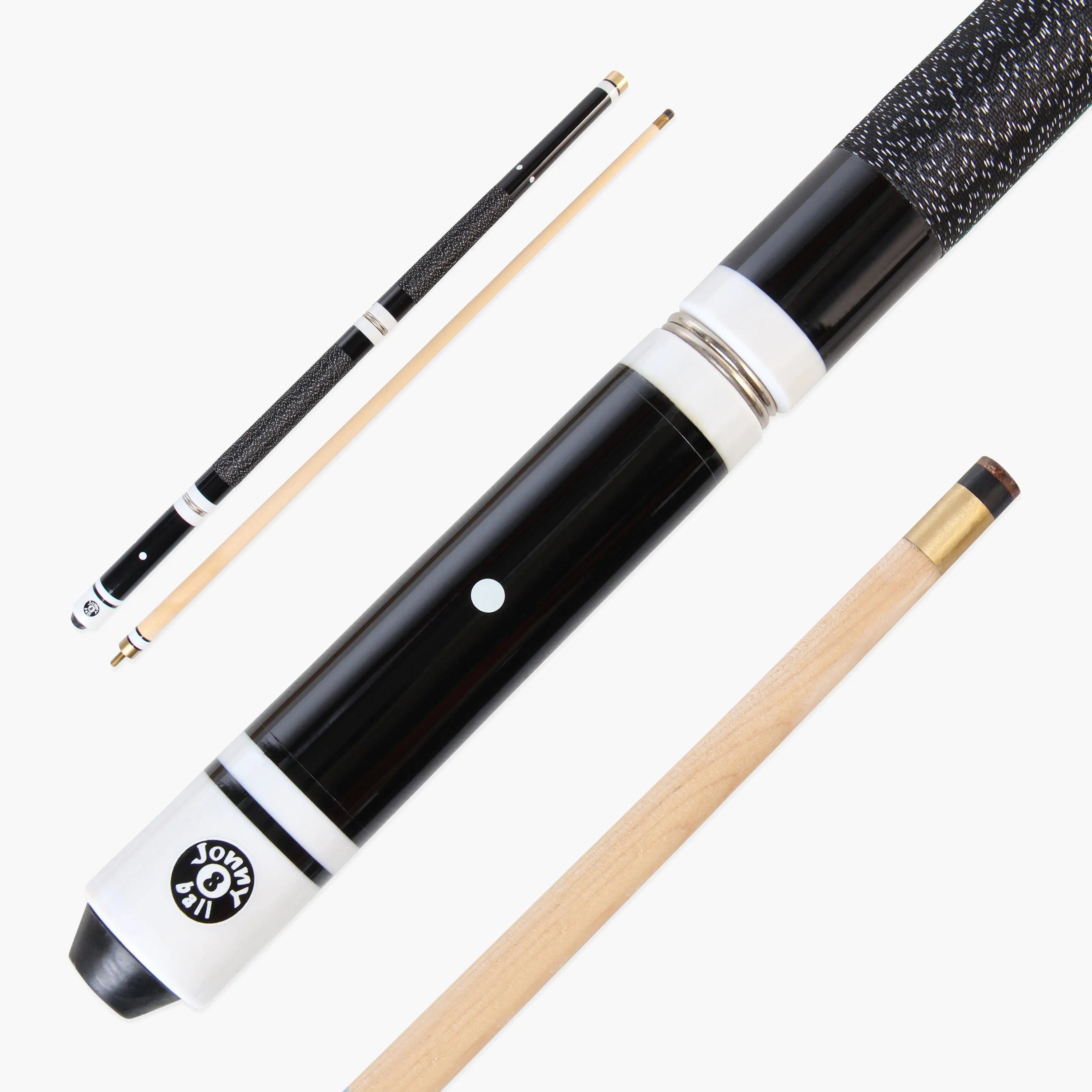 Jonny 8 Ball adjustable 4-piece cue with spare tips Cue + Case